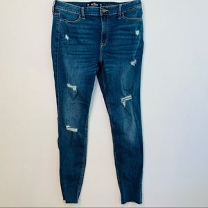 Hollister Sz 15R ripped high rise skinny jeans